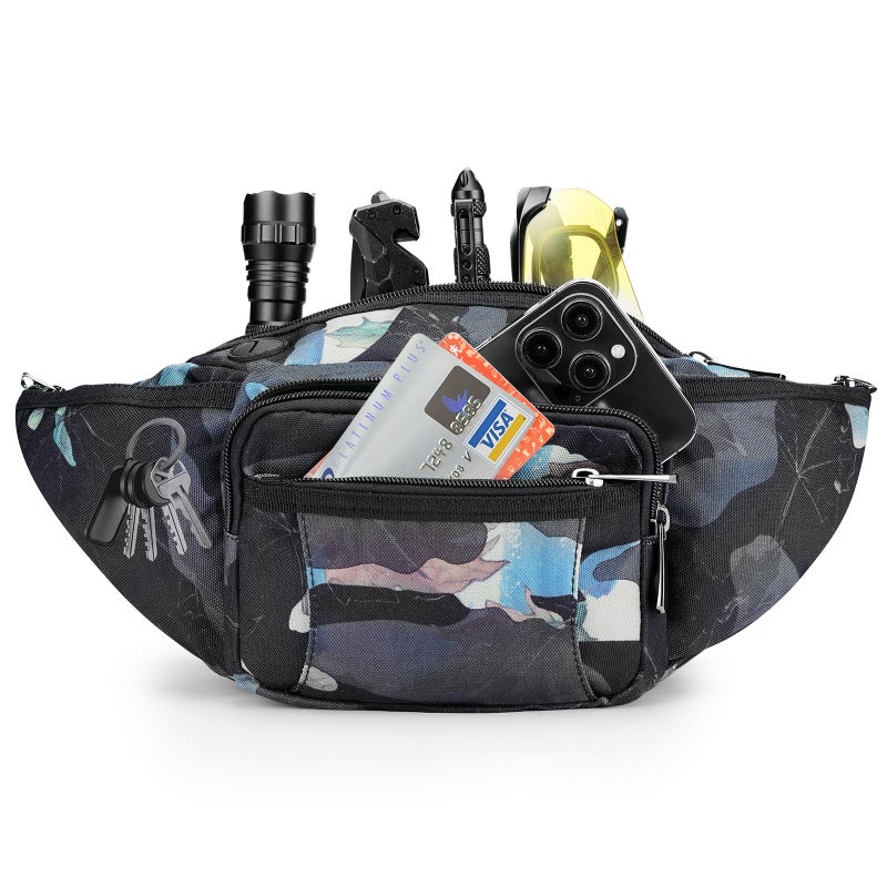 NOOLA Fanny Pack Waist Bag for Men Women  Lightweight Waist Pack with Water Bottle Holder  Adjustable Belt Bag with Multi-Pockets for Hiking  Dog Walking  Outdoor  Cycling  Running  Travel  Floral - Image 5